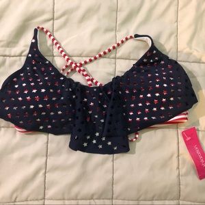 Red white and blue bikini top